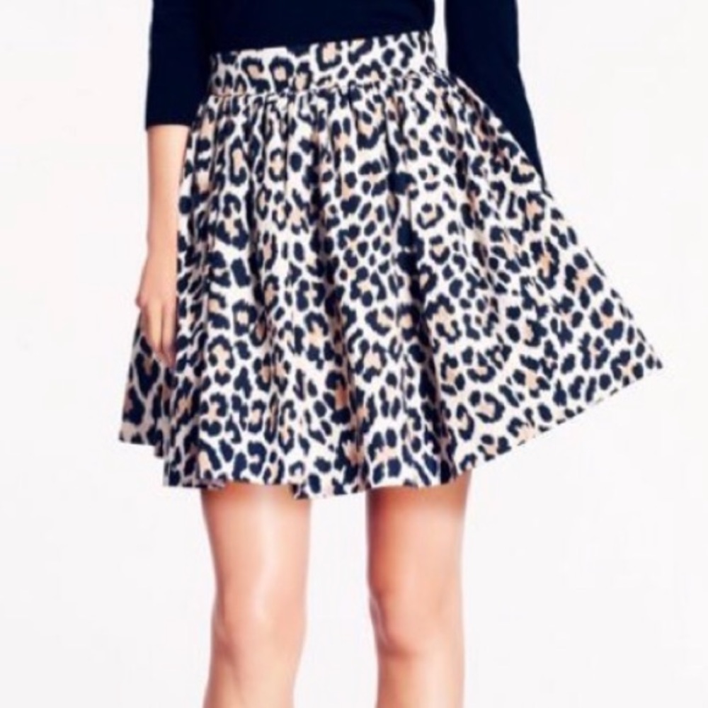 Kate Spade Coreen leopard print cupcake skirt